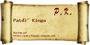 Pató Kinga névjegykártya